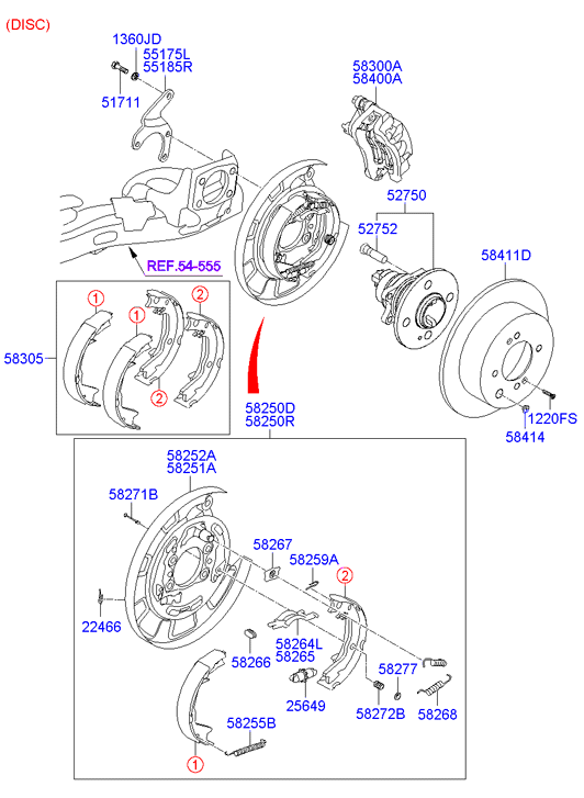 KIA 58350-1JA30 - Jarrukenkäsarja inparts.fi