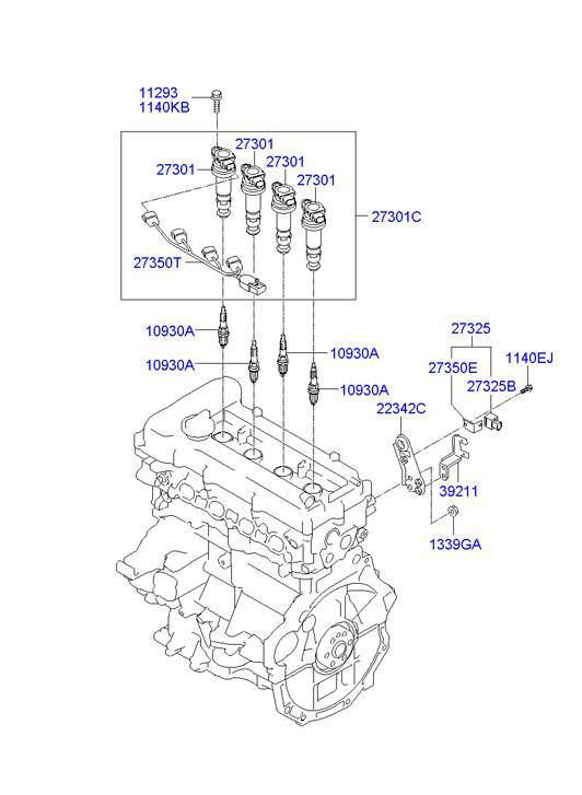 TOYOTA 27301-2B010 - Sytytyspuola inparts.fi