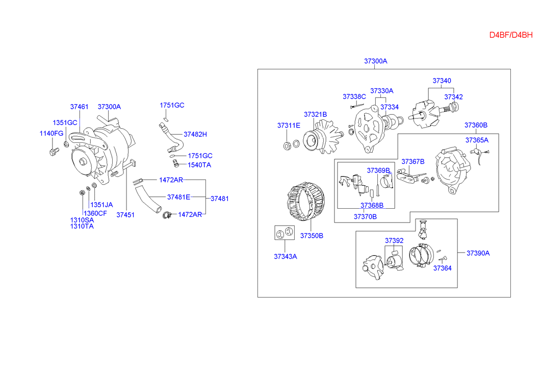 Mitsubishi 37300-42870 - Laturi inparts.fi