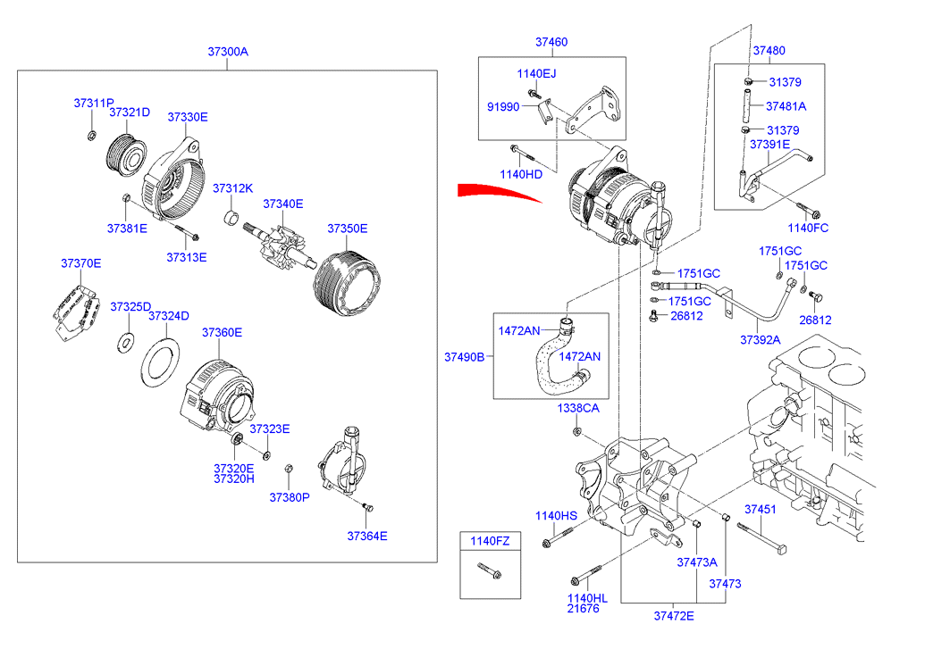 KIA 37300-27013 - Laturi inparts.fi