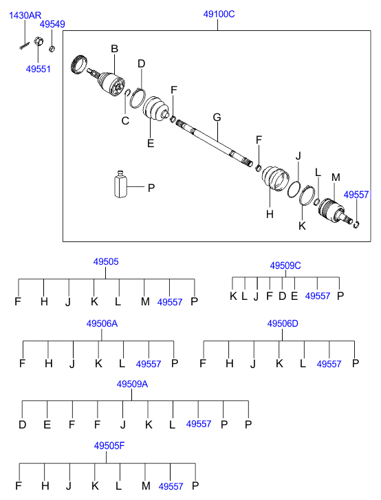 KIA 495092EA60 - Vetoakseli inparts.fi