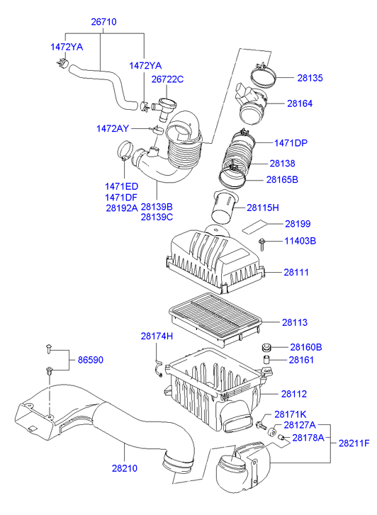 Hyundai 28164-27900 - Ilmamassamittari inparts.fi