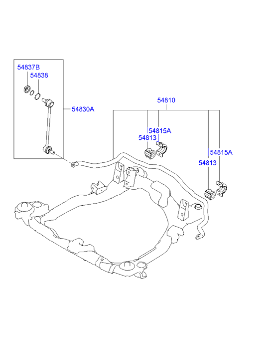 Hyundai 548302E100 - Tanko, kallistuksenvaimennin inparts.fi