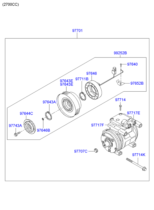 KIA 97701-2E500 - Kompressori, ilmastointilaite inparts.fi