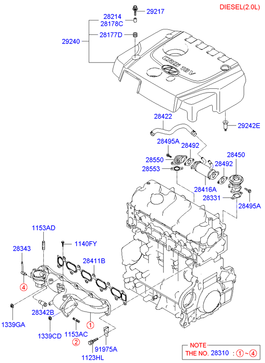 KIA 2841127000 - Tiiviste, imusarja inparts.fi