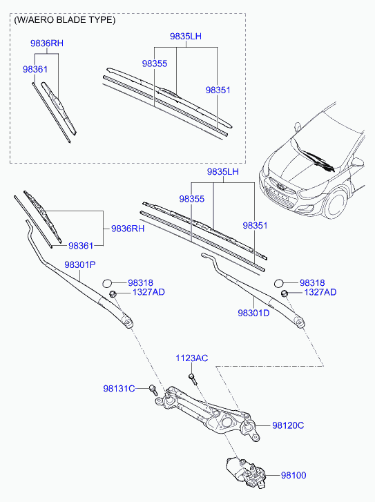 KIA 983501R050 - Pyyhkijänsulka inparts.fi