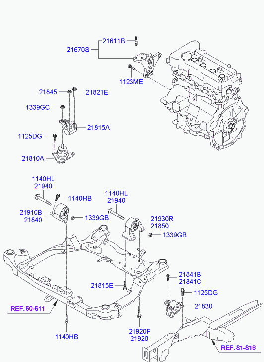 KIA 219102H250 - Moottorin tuki inparts.fi