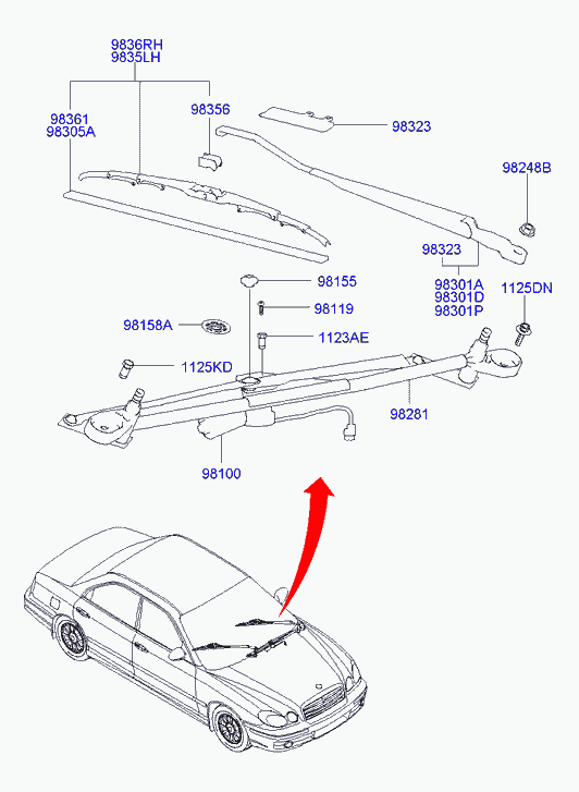 Hyundai 9835038000 - Pyyhkijänsulka inparts.fi