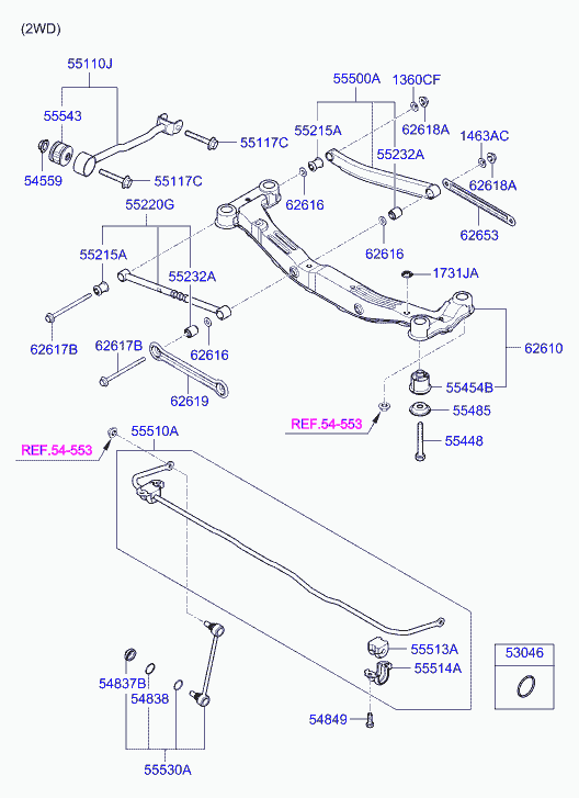 Hyundai 62605-2E501 - Akselirunko inparts.fi