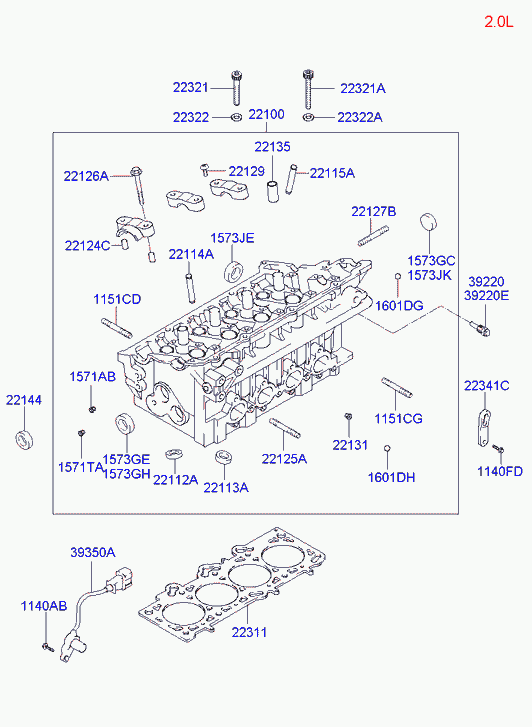 KIA 22144-39001 - Akselitiiviste, nokka-akseli inparts.fi