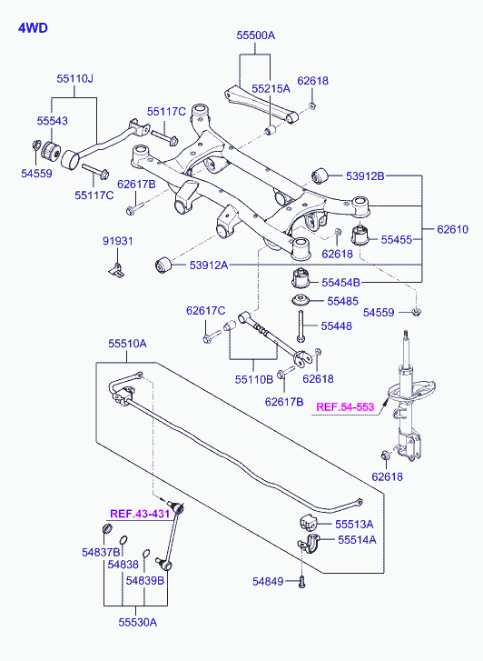 Hyundai 554562E000 - Tukivarren hela inparts.fi