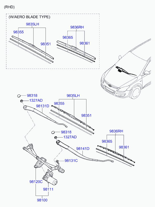 KIA 98350 2L000 - Pyyhkijänsulka inparts.fi