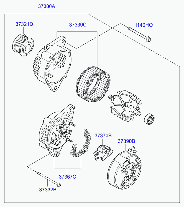 Hyundai 37322-2F000 - Hihnapyörä, laturi inparts.fi