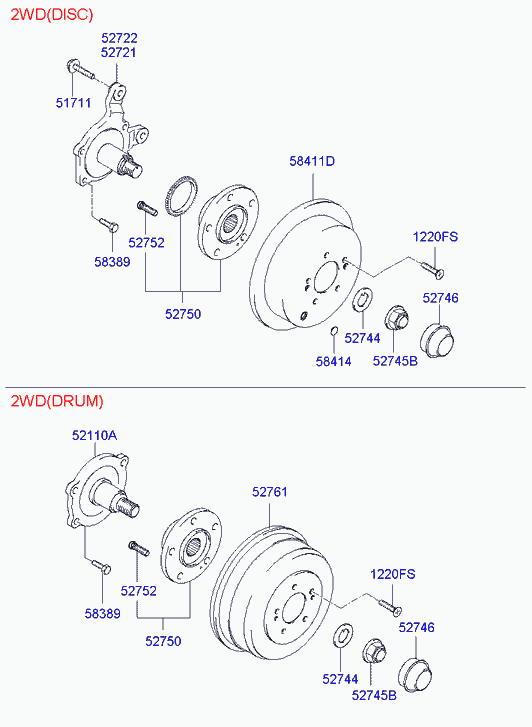 KIA 52750-26000 - Pyöränlaakerisarja inparts.fi