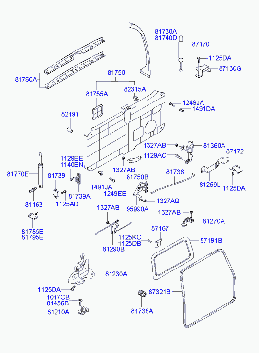 Hyundai 81771-26011 - Kaasujousi, tavaratila inparts.fi