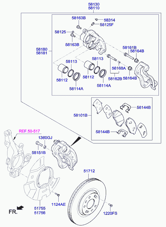 KIA 517122W700 - Jarrulevy inparts.fi