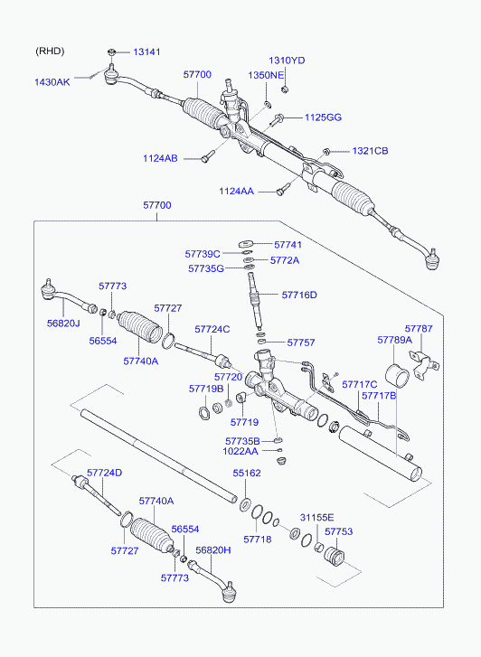 Hyundai 57724-4H100 - Raidetangon pää, suora inparts.fi