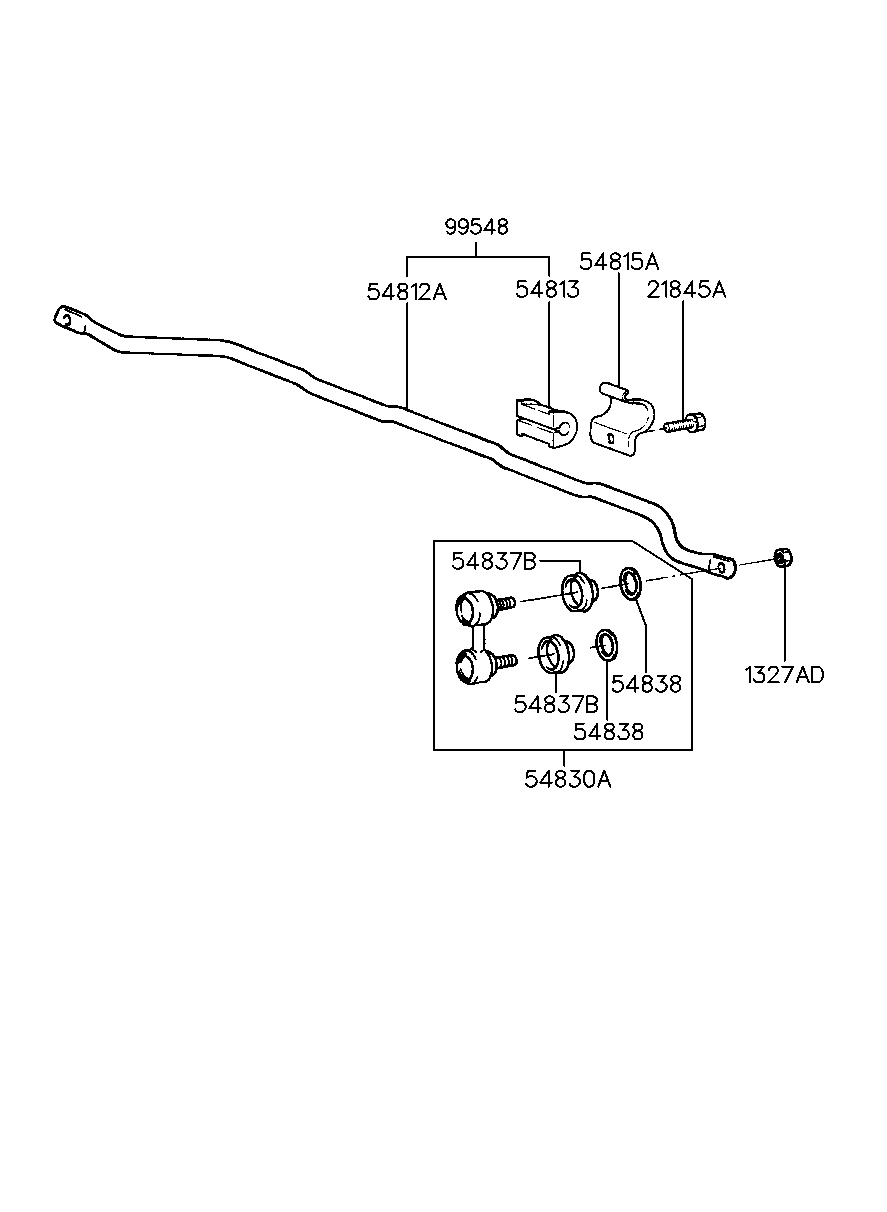 Hyundai 54830-34000 - Tanko, kallistuksenvaimennin inparts.fi