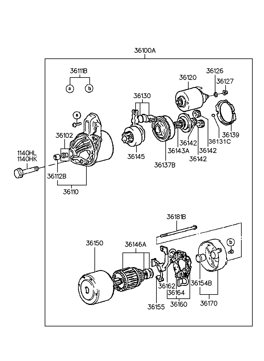 KIA 36100-32630 - Käynnistinmoottori inparts.fi