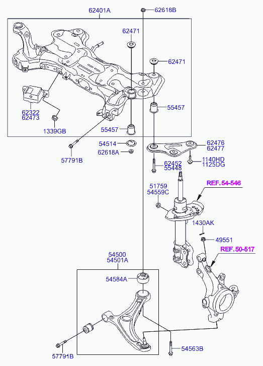 Hyundai 54584-1J000 - Tukivarren hela inparts.fi