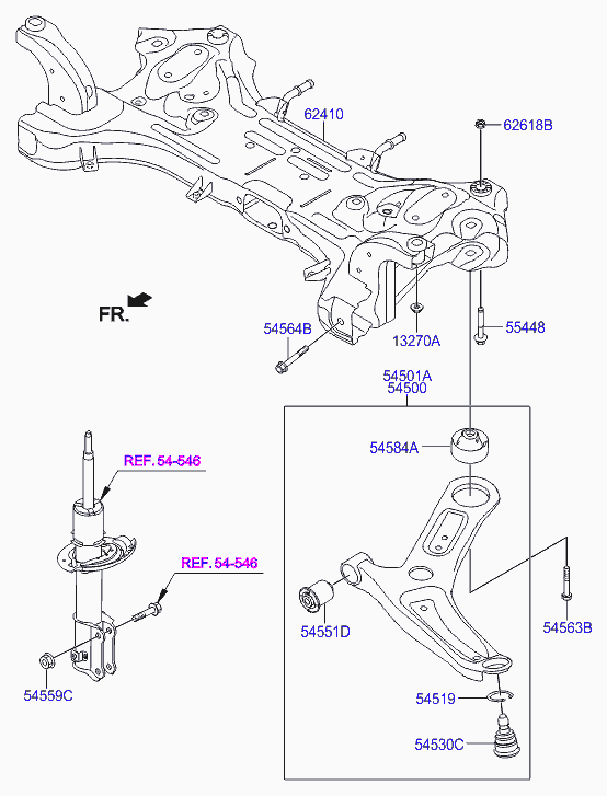 KIA 54551 C1000 - Tukivarren hela inparts.fi