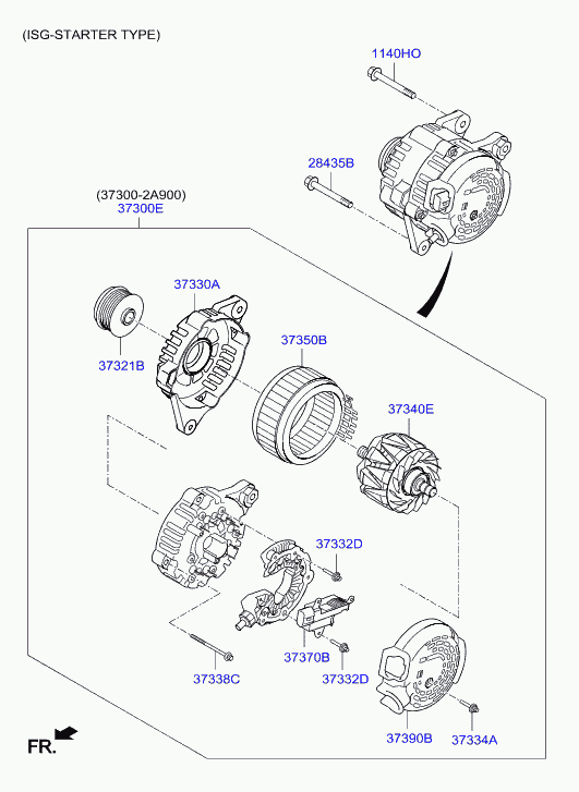 KIA 373002A950 - Hihnapyörä, laturi inparts.fi