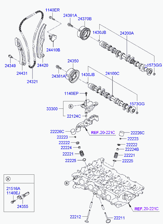 Hyundai 24355-2B700 - Säätöventtiili, nokka-akselin ajoitus (VVT) inparts.fi