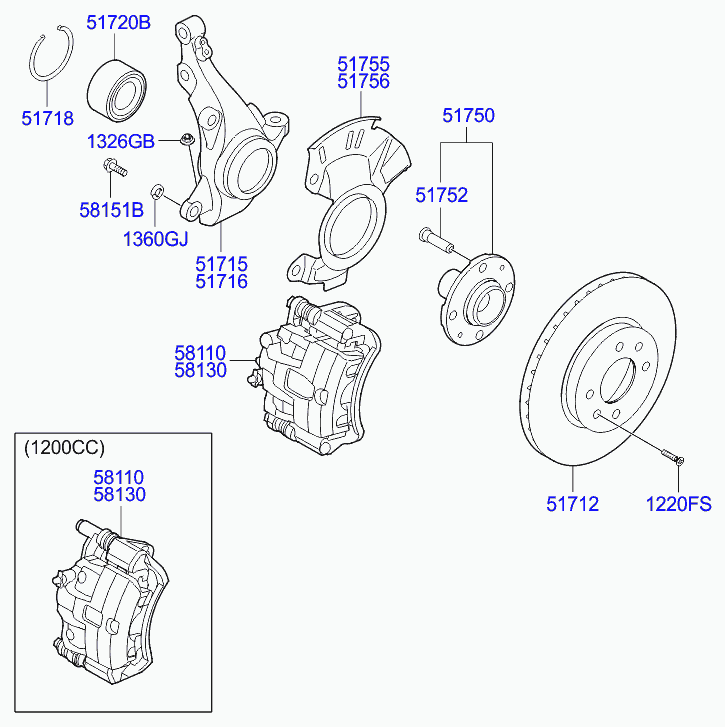 Hyundai 581301J100 - Jarrusatula inparts.fi