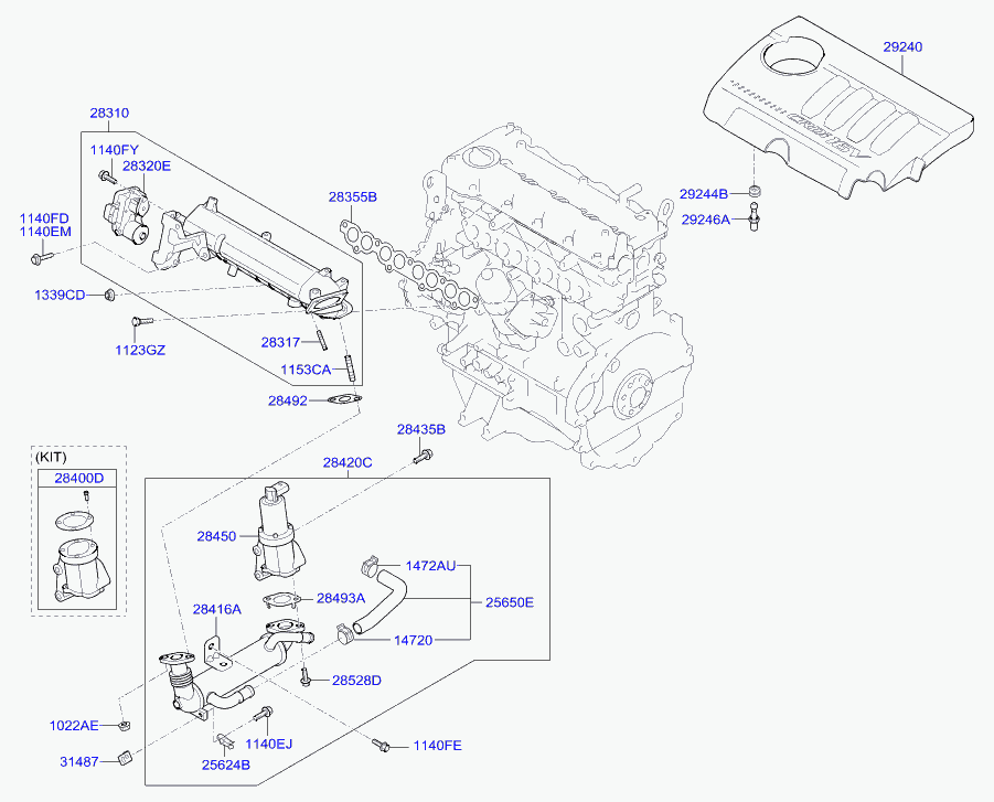 KIA 28420-2A770 - Venttiili, pakokaasun kierrätys inparts.fi