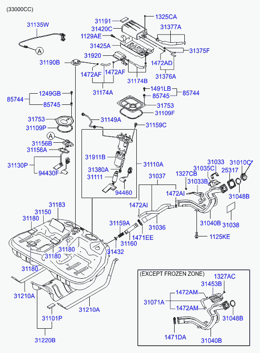 Hyundai 319113L000 - Polttoainesuodatin inparts.fi