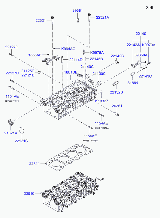 Hyundai 0K56A-10-271B - Tiiviste, sylinterikansi inparts.fi