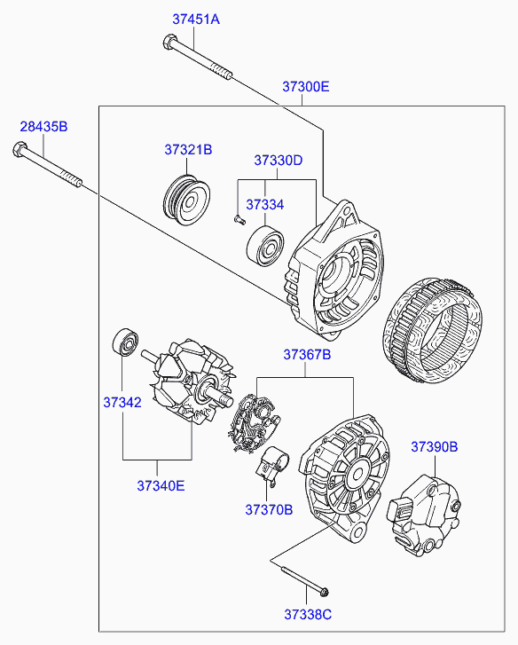 Hyundai 37300-2A600 - Laturi inparts.fi