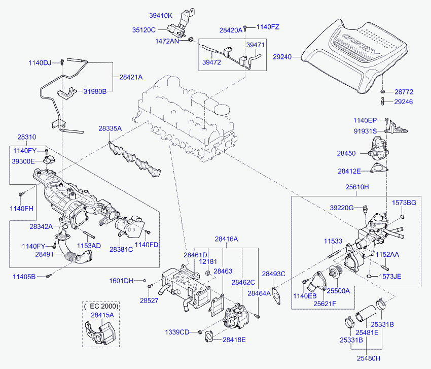 KIA 28410-2F000FFF - Venttiili, pakokaasun kierrätys inparts.fi