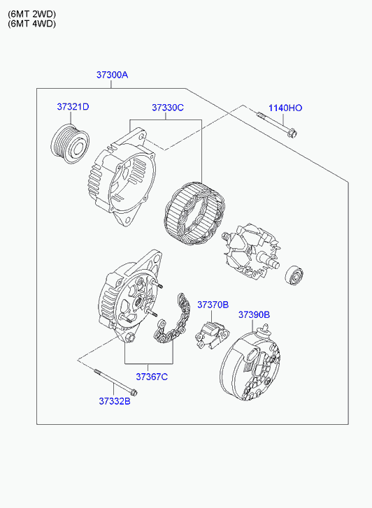 Hyundai 373002F100 - Laturi inparts.fi