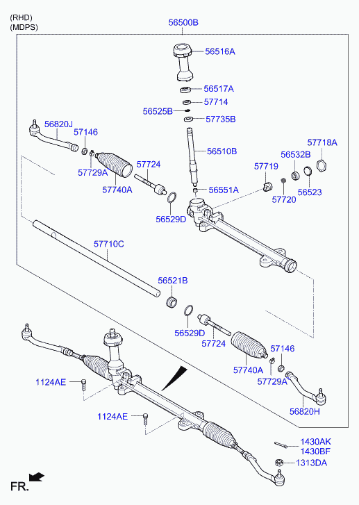 Mitsubishi 57724-2W000 - Raidetangon pää, suora inparts.fi