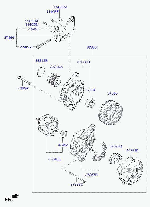 Hyundai 37300-2B960 - Laturi inparts.fi