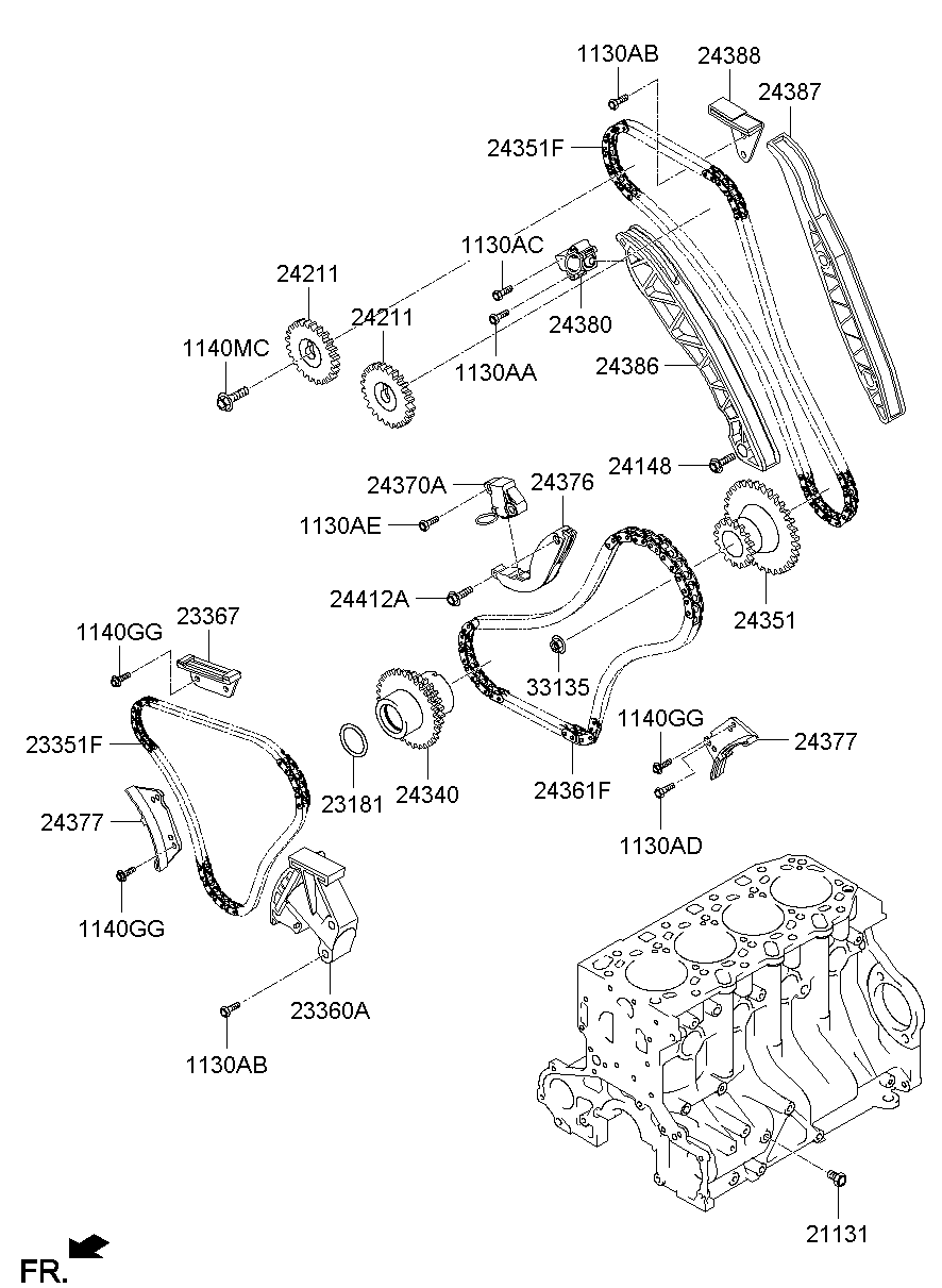 KIA 24387-4A030 - Jakoketjusarja inparts.fi