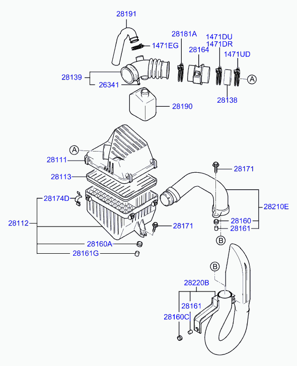 KIA 2816423720 - Ilmamassamittari inparts.fi