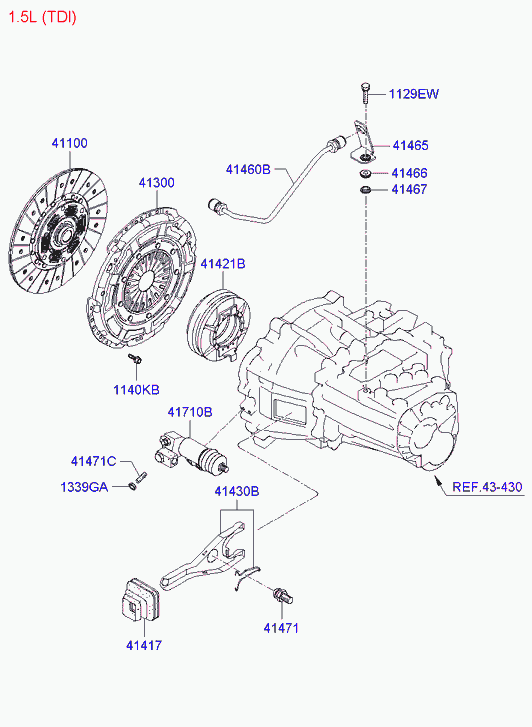 Hyundai 41710 22660 - Työsylinteri, kytkin inparts.fi