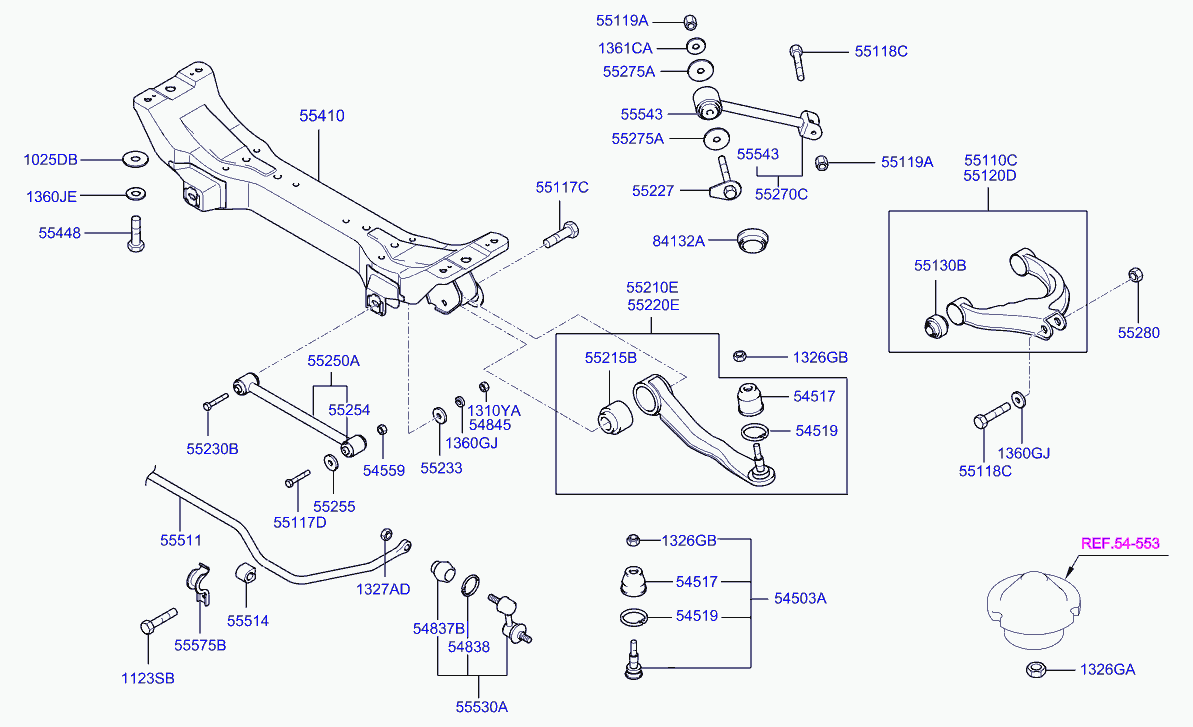 Hyundai 5523029000 - Kallistumansäätöruuvi inparts.fi