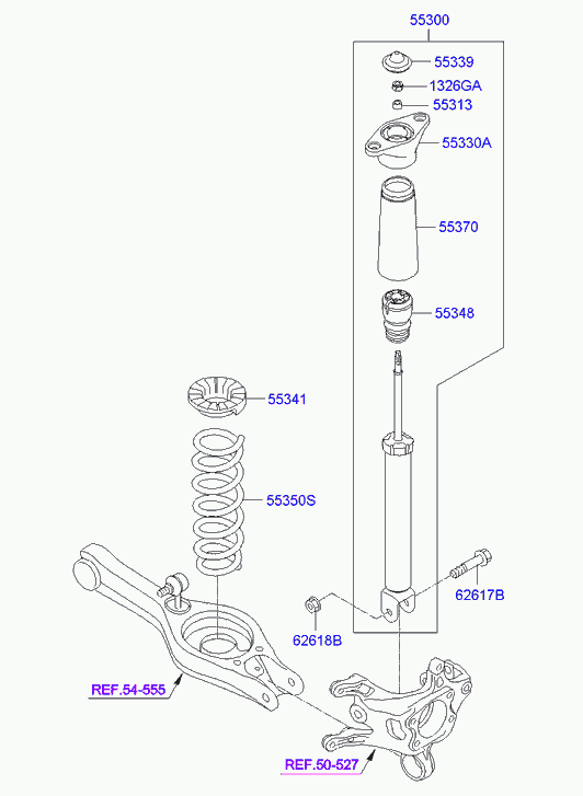 Hyundai 55300A6000 - Iskunvaimennin inparts.fi