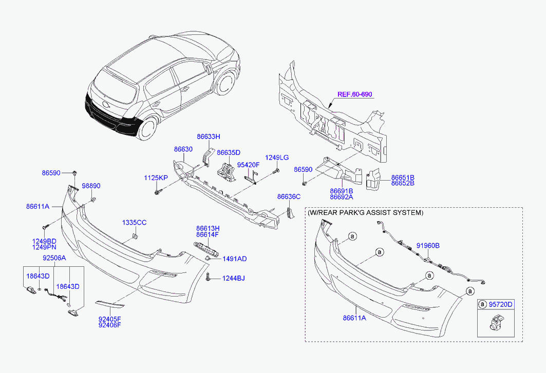 Hyundai 925011J000 - Rekisterivalo inparts.fi