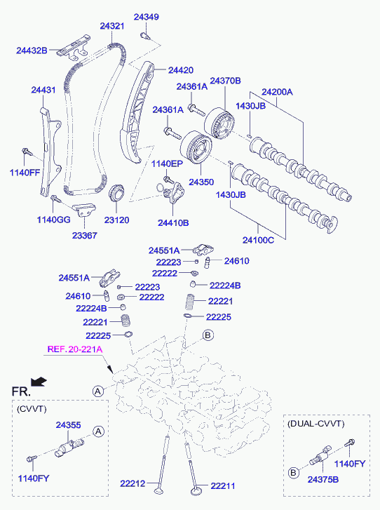 Hyundai 24410-03000 - Jakoketjusarja inparts.fi