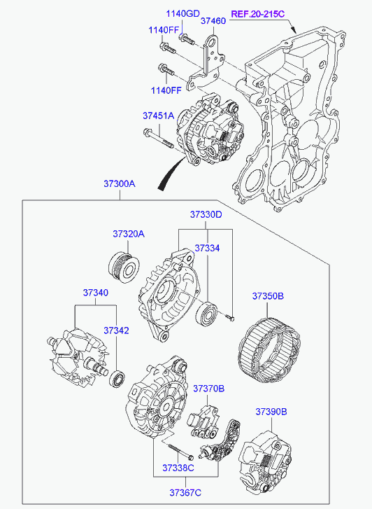 KIA 3730003600 - Laturi inparts.fi