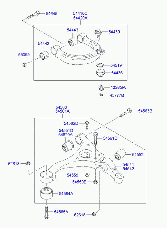 Hyundai 54500-3K500 - Tukivarsi, pyöräntuenta inparts.fi