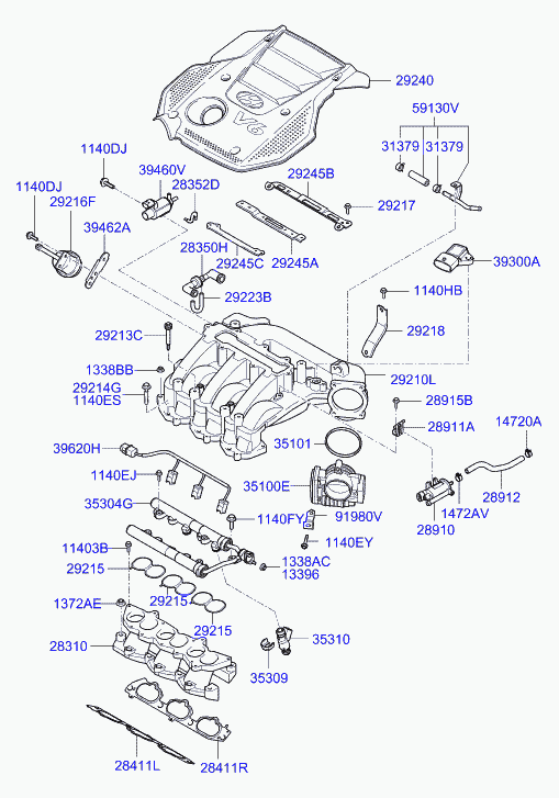 Hyundai 28411-3C121 - Tiiviste, imusarja inparts.fi