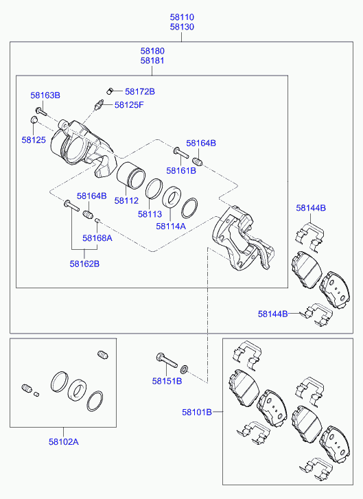 Hyundai 581903KA10 - Jarrusatula inparts.fi