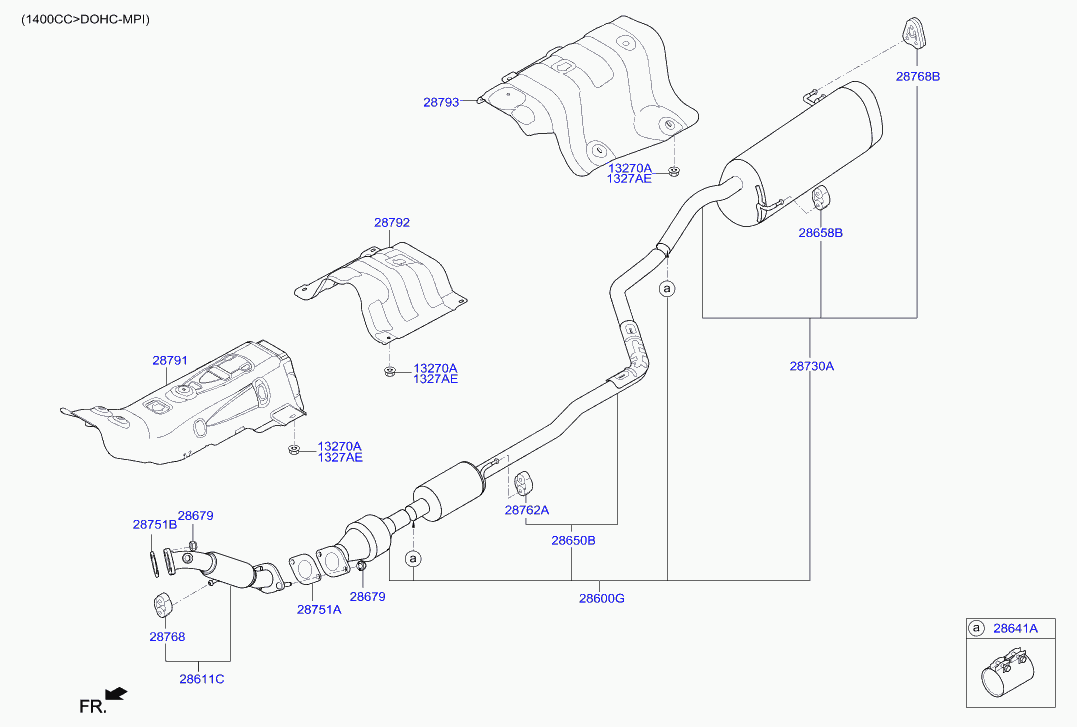 Hyundai 28658C8000 - Pidike, vaimennin inparts.fi