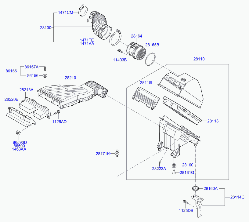 Hyundai 28113-D3100 - Ilmansuodatin inparts.fi