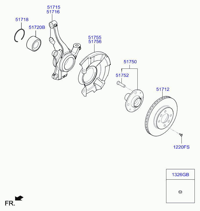 Hyundai 51712C8000 - Jarrulevy inparts.fi